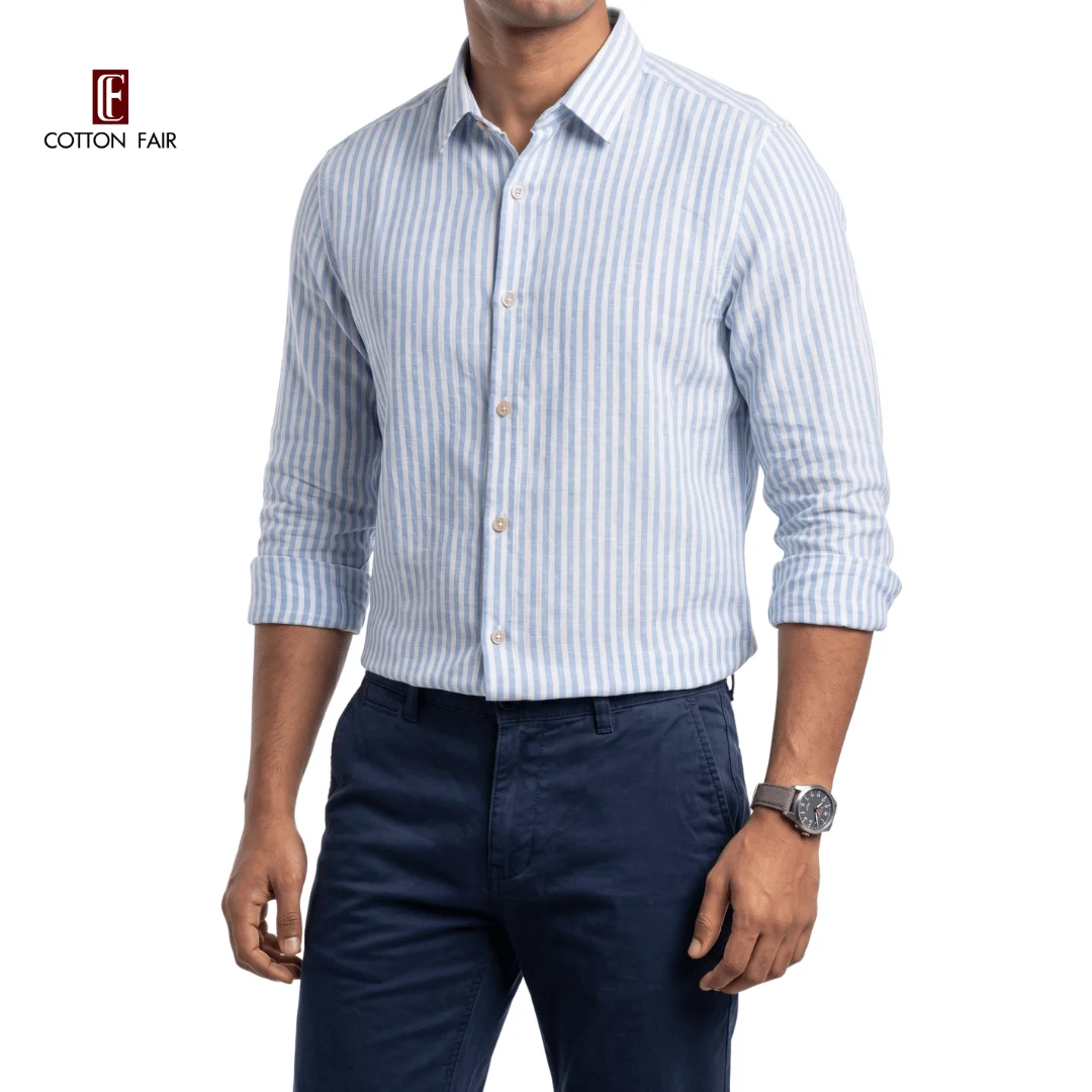 Mens Remi Cotton Striped Shirt