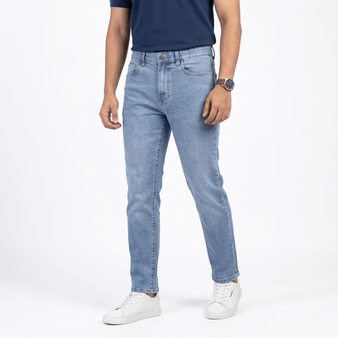 Men’s Slim Fit Stretch Denim Jeans - LIGHT BLUE